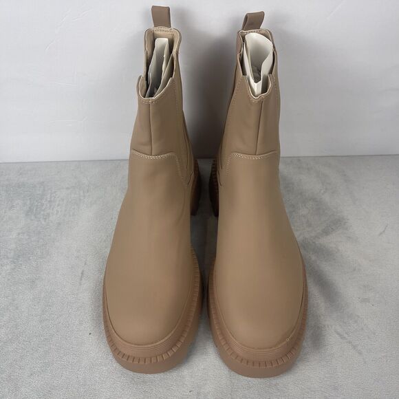 DREAM PAIRS Platform Chelsea Ankle Boots Chunky Lug Sole Size 9 Beige Sdab2210w - Picture 3 of 10